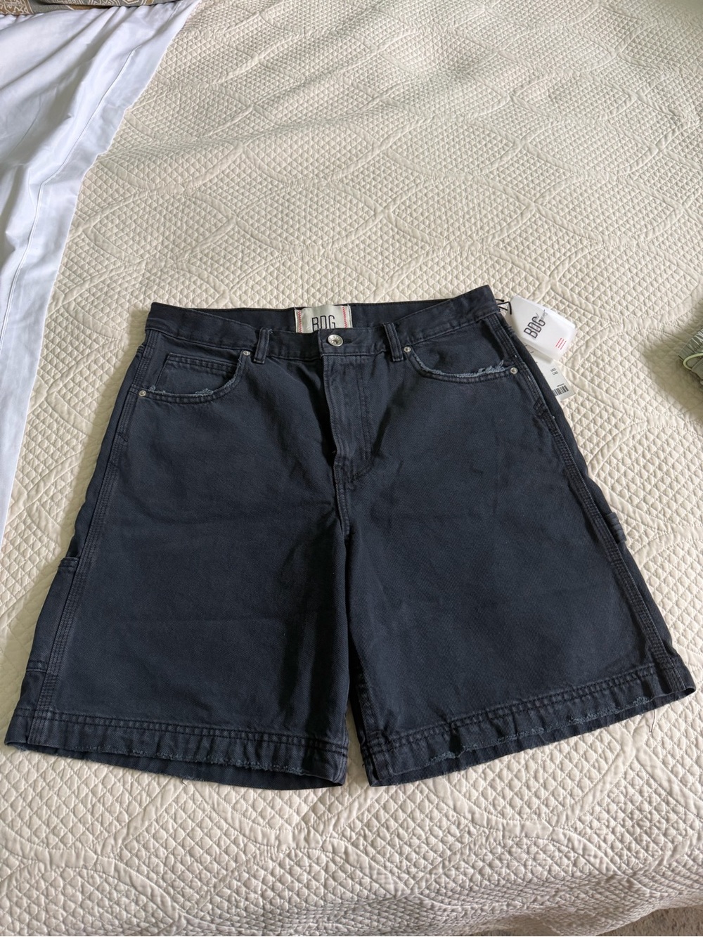 BDG Black High-Rise Utility Bermuda Shorts
